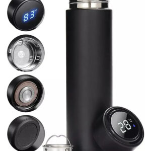 Garrafa Térmica De Água Café Inox Com Termômetro Digital Smart Cup 500 Ml